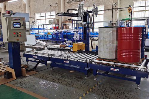 Llenadora de tambor de 55 galones e IBC para fabricante de pintura en Tailandia